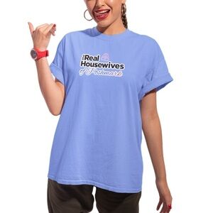 Real Housewives Of Poshmark Periwinkle Blue Graphic Short Sleeve Tee